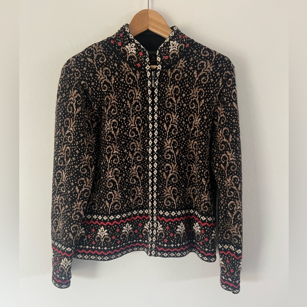 Nomadic Traders Knit‎ Long Sleeve Full-Zip Patterned Sweater Jacket Size Medium